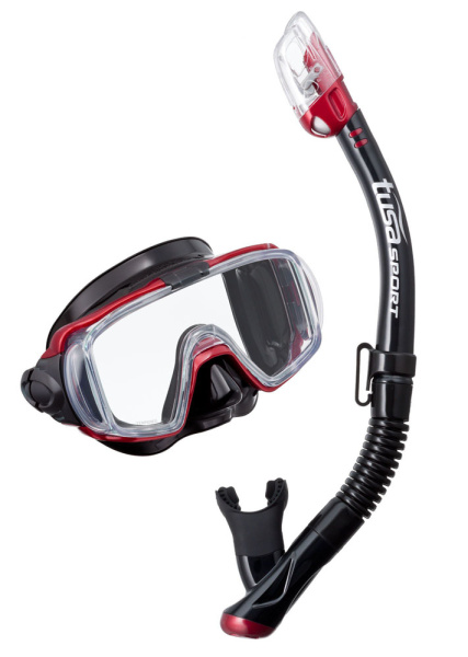 Комплект маска+трубка UCR-3125PQB Black Series, в сумке (черный силикон; MDR)